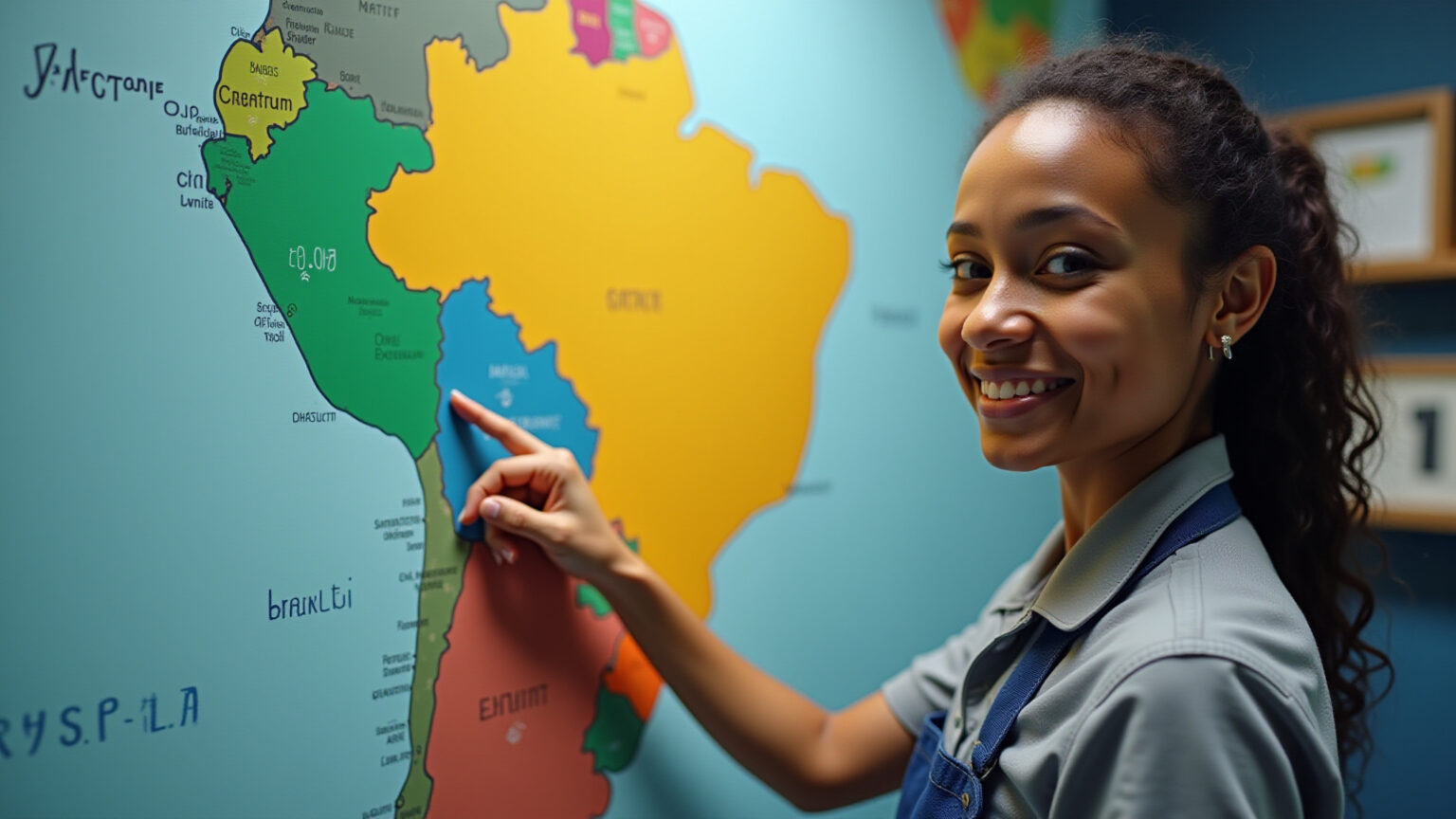 Como os Correios Dividem as Zonas Postais do Brasil Mapa detalhado do Brasil com as 10 regiões postais dos Correios e um carteiro sorrindo.
