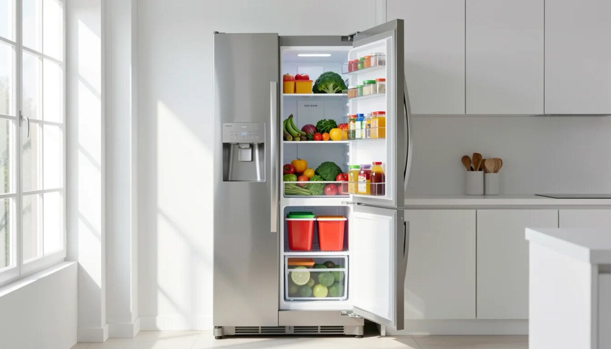 Geladeira HQ é boa? Análise honesta de preço, consumo e durabilidade Geladeira moderna de aço inoxidável em cozinha iluminada