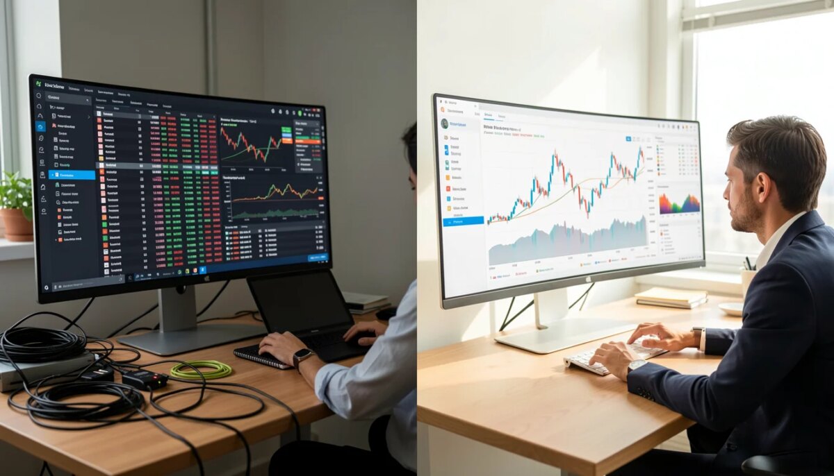 Como Comparar Plataformas de Trading para Forex e CFDs Comparação de plataformas de trading: interface confusa vs. organizada